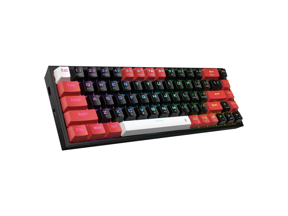 Redragon CASTOR K631 PRO 3-Mode Wireless Gaming Mechanical Keyboard (US layout) 65% with Outemu Red Switches & RGB Backlit